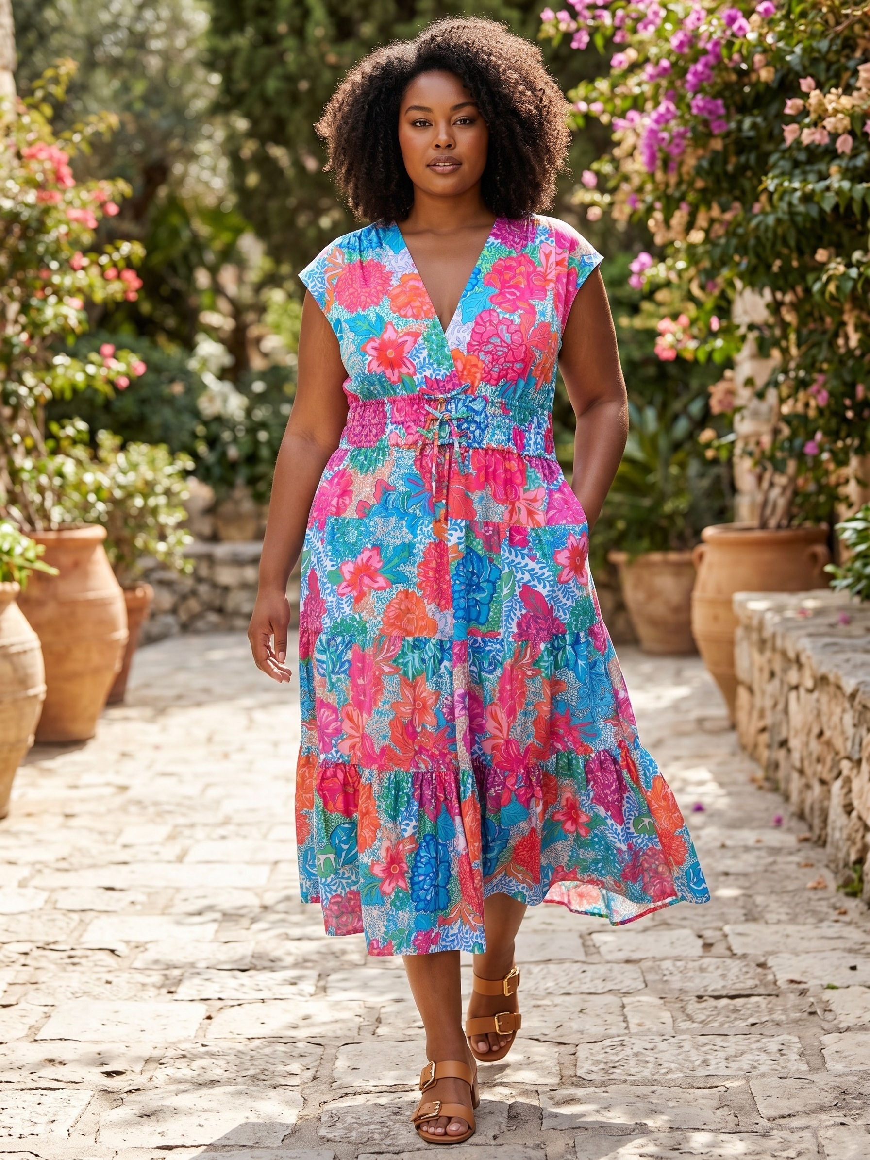 Derek Lam 10 Crosby Fatima Floral Midi Dress | Size 18 - Nwt